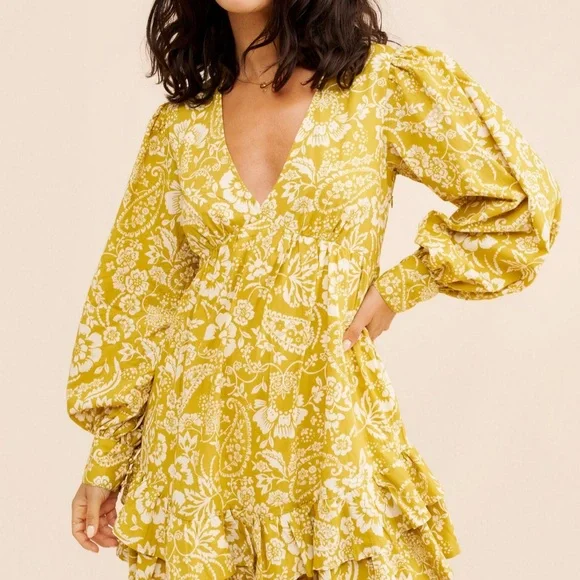 Maeve Mustard Floral Dress - Picture 5 of 5
